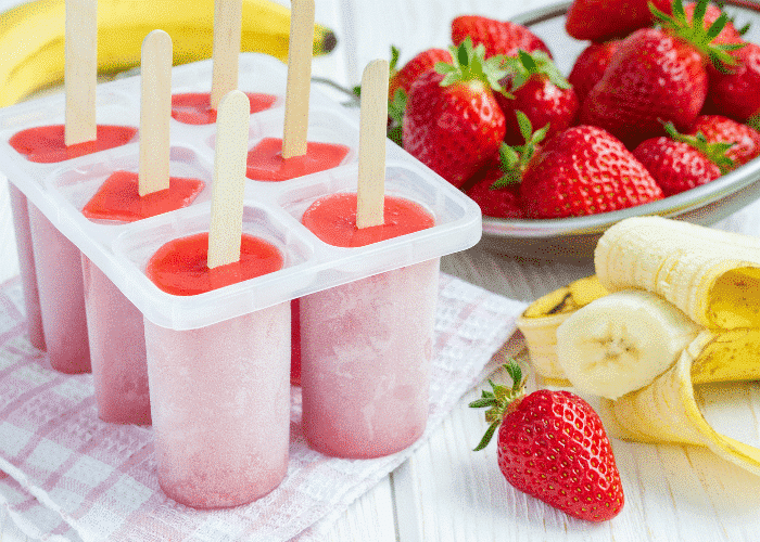 Recette de glace express pour bébé banane-fraise