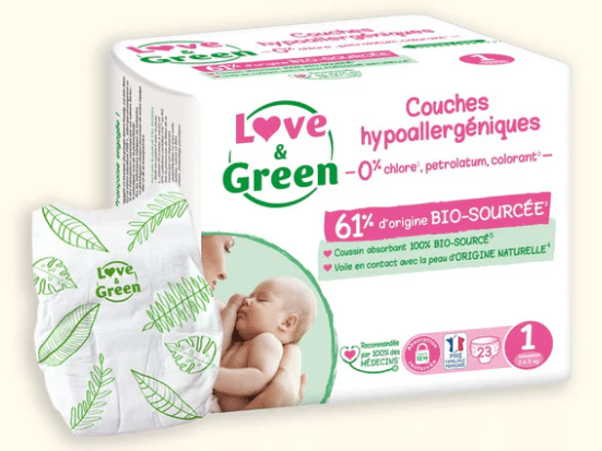 Couches hypoallergéniques Love & Green